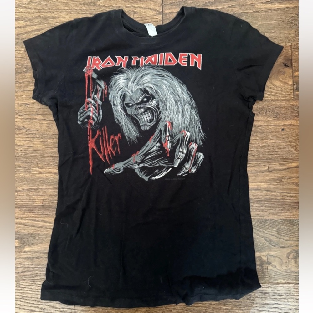 Iron Maiden Killers Graphic T-shirt Women Medium Black Short Sleeve Music